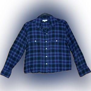 Rag & Bone - May Plaid Viscose Shirt Classic Fit Long Sleeve Top (XS)